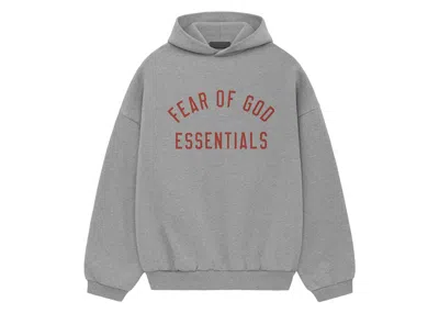 Pre-owned Fear Of God Men's  Essentials Fleece Hoodie In Dark Heather In Gray
