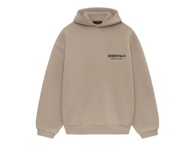 Pre-owned Fear Of God Men's  Essentials Fleece Hoodie In Desert Sand