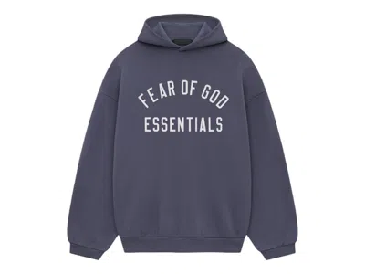 Pre-owned Fear Of God Men's  Essentials Fleece Hoodie In Marine