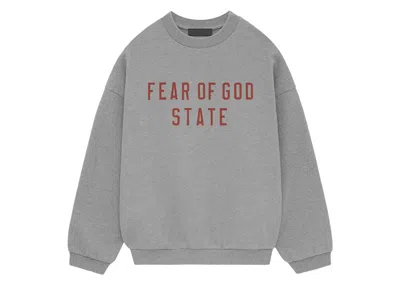 Pre-owned Fear Of God Men's  Essentials Fleece Ii Crewneck Sweatshirt In Dark Heather In Gray