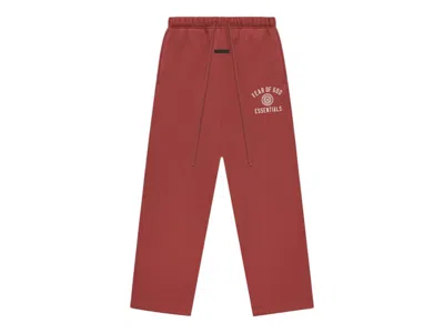 Pre-owned Fear Of God Men's  Essentials Fleece Relaxed Sweatpant In Crimson