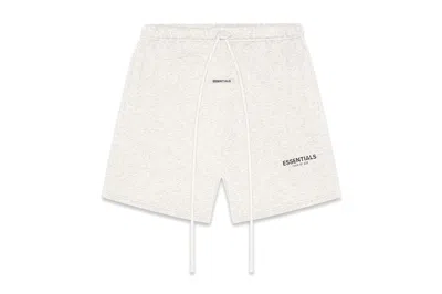 Pre-owned Fear Of God Men's  Essentials Fleece Shorts/light Heatherheather/light Heather In Oatmeal/oatmeal Hea