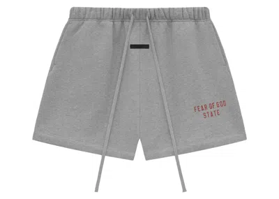 Pre-owned Fear Of God Men's  Essentials Fleece Soccer Short In Dark Heather