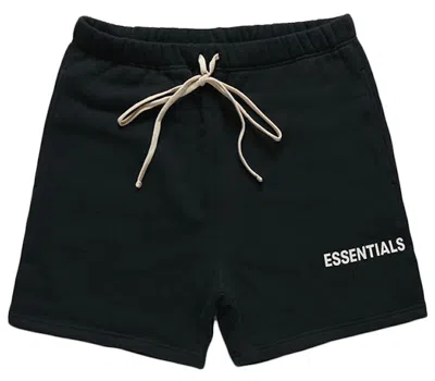 Pre-owned Fear Of God Men's  Essentials Graphic Sweat Shorts In Black