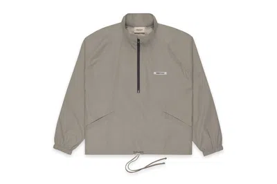Pre-owned Fear Of God Men's  Essentials Halfzip Track Jacket In Cement