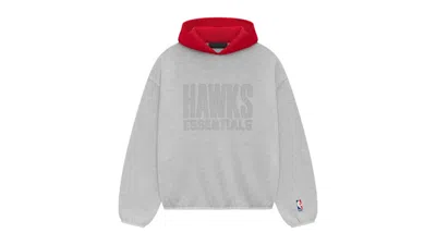 Pre-owned Fear Of God Men's  Essentials Hawks Hoodie In Light Heather Grey In Gray