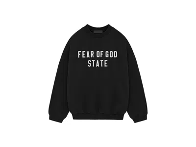 Pre-owned Fear Of God Men's  Essentials Heavy Fleece Crewneck Sweatshirt In Black