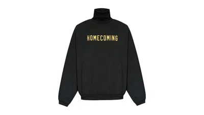 Pre-owned Fear Of God Men's  Essentials Heavy Fleece Homecoming Turtleneck Pullover In Black