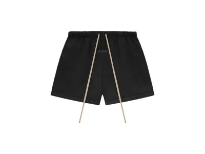 Pre-owned Fear Of God Men's  Essentials Heavy Fleece Soccer Short In Black