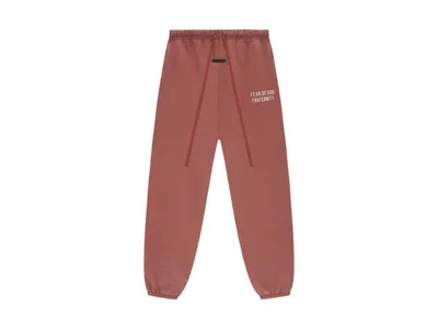 Pre-owned Fear Of God Men's  Essentials Heavy Fleece Sweatpant In Crimson