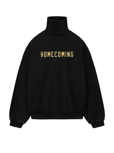 Pre-owned Fear Of God Men's  Essentials Heavy Fleece Turtleneck In Black