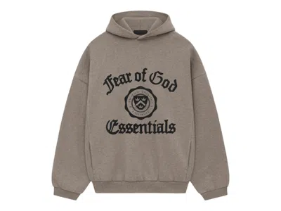 Pre-owned Fear Of God Men's  Essentials Heavy Fleece Vintage Shrunken Hoodie In Heather Gray