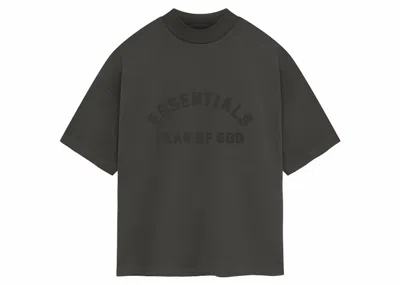 Pre-owned Fear Of God Men's  Essentials Heavy Jersey Short Sleeve Tee Shirt In Ink In Black