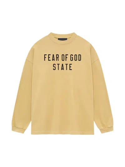 Pre-owned Fear Of God Men's  Essentials Heavy Longsleeve Tee Shirt In Amber