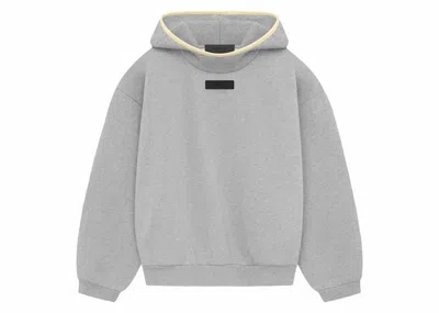 Pre-owned Fear Of God Men's  Essentials Hoodiein Light Heather Grey/garden Yellow