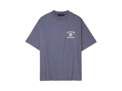Pre-owned Fear Of God Men's  Essentials Jersey Crewneck Sweat-shirt T-shirt (fw24) In Blue