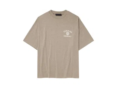 Pre-owned Fear Of God Men's  Essentials Jersey Crewneck Sweat-shirt T-shirt (fw24) In Taupe
