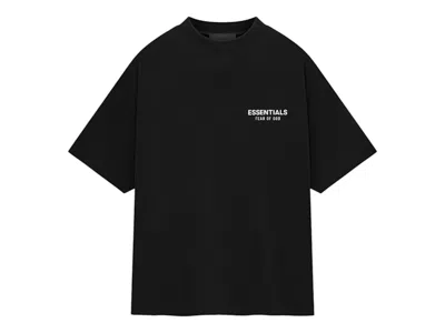 Pre-owned Fear Of God Men's  Essentials Jersey Crewneck Sweat-shirt T-shirt In Black