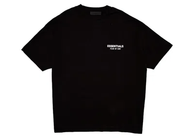 Pre-owned Fear Of God Men's  Essentials Jersey Crewneck Sweat-shirt T-shirt In Black