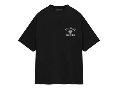 Pre-owned Fear Of God Men's  Essentials Jersey Crewneck Sweatshirt Tee Shirt (fw24) In Black
