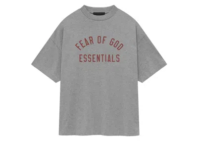 Pre-owned Fear Of God Men's  Essentials Jersey Crewneck Sweatshirt Tee Shirt In Dark Heather