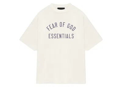 Pre-owned Fear Of God Men's  Essentials Jersey Crewneck Sweatshirt Tee Shirt In Shell