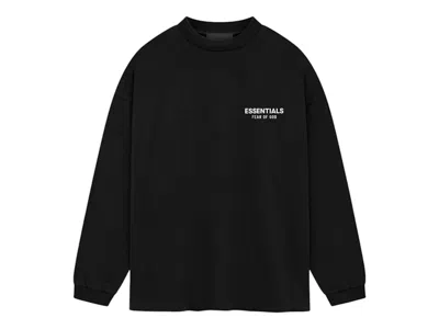 Pre-owned Fear Of God Men's  Essentials Jersey Long Sleeve T-shirt In Black