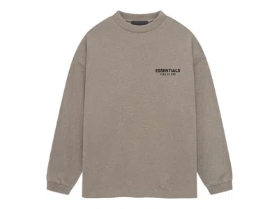 Pre-owned Fear Of God Men's  Essentials Jersey Long Sleeve T-shirt In Heather Gray