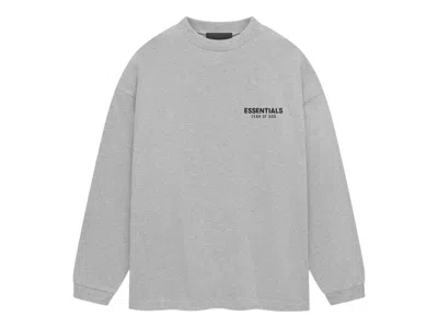Pre-owned Fear Of God Men's  Essentials Jersey Long Sleeve T-shirt In Light Heather Gray