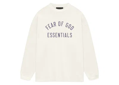 Pre-owned Fear Of God Men's  Essentials Jersey Long Sleeve Tee Shirt In Shell