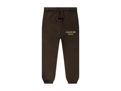 Pre-owned Fear Of God Men's  Essentials Kids Heavy Fleece Essential Sweatpant In Brown
