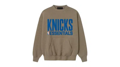 Pre-owned Fear Of God Men's  Essentials Knicks Sport Crewneck Sweatshirt In Homestead Heather In Purple