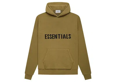 Pre-owned Fear Of God Men's  Essentials Knit Pullover Hoodie In Amber