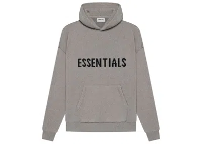 Pre-owned Fear Of God Men's  Essentials Knit Pullover Hoodie (ss21) In Dark Heather Oatmeal