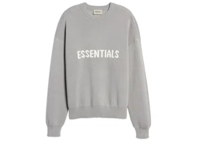Pre-owned Fear Of God Men's  Essentials Knit Sweater In Cement/pebble
