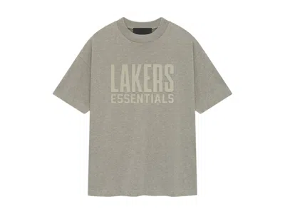 Pre-owned Fear Of God Men's  Essentials Lakers Tee Shirt In Warm Heather