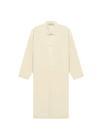 Pre-owned Fear Of God Men's  Essentials Long Coat In Egg Shell