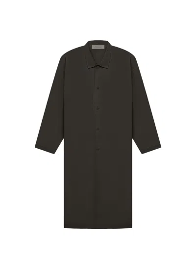 Pre-owned Fear Of God Men's  Essentials Long Coat In Off Black