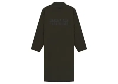 Pre-owned Fear Of God Men's  Essentials Long Coat In Off/black
