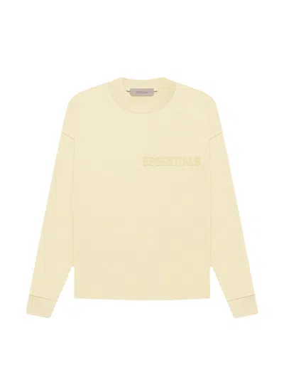 Pre-owned Fear Of God Men's  Essentials Long Sleeve T-shirt In Canary