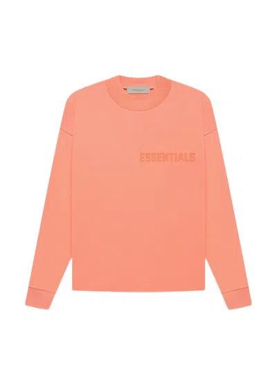 Pre-owned Fear Of God Men's  Essentials Long Sleeve T-shirt In Coral