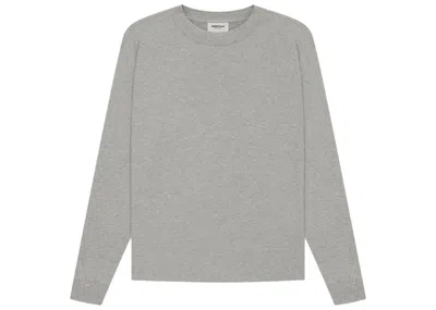 Pre-owned Fear Of God Men's  Essentials Long Sleeve T-shirt In Dark Heather Oatmeal