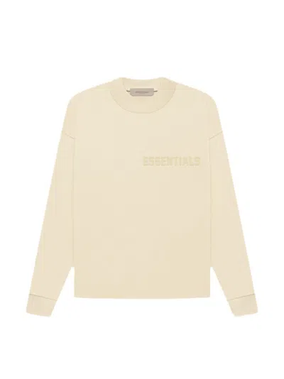 Pre-owned Fear Of God Men's  Essentials Long Sleeve T-shirt In Egg Shell