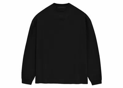 Pre-owned Fear Of God Men's  Essentials Long Sleeve T-shirt In Jet Black