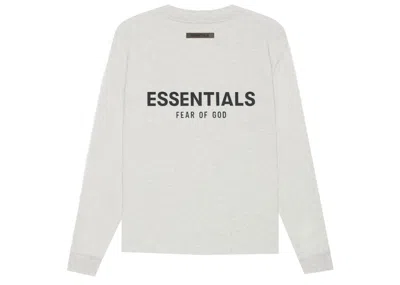 Pre-owned Fear Of God Men's  Essentials Long Sleeve T-shirt In Light Heather Oatmeal