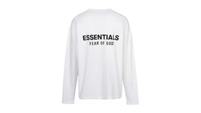 Pre-owned Fear Of God Men's  Essentials Long Sleeve T-shirt In White