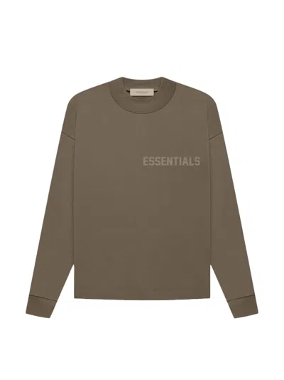 Pre-owned Fear Of God Men's  Essentials Long Sleeve T-shirt In Wood