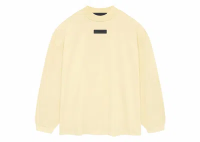 Pre-owned Fear Of God Men's  Essentials Long Sleeve Tee Shirt In Garden Yellow