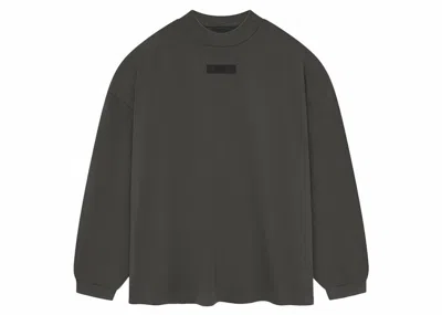Pre-owned Fear Of God Men's  Essentials Long Sleeve Tee Shirt In Ink In Black
