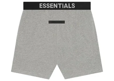 Pre-owned Fear Of God Men's  Essentials Lounge Short In Dark Heather Oatmeal In Brown